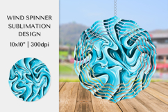 Blue Marble Texture Wind Spinner Sublimation Design PNG 001 Product Image 1
