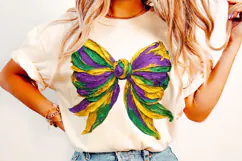Mardi Gras Coquette Bow PNG, Fleur De Lis PNG, Fat Tuesday Product Image 1
