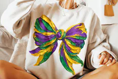 Mardi Gras Coquette Bow PNG, Fleur De Lis PNG, Fat Tuesday Product Image 2