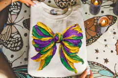 Mardi Gras Coquette Bow PNG, Fleur De Lis PNG, Fat Tuesday Product Image 3