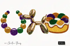 Faux Latch Hook Mardi Gras Clipart | Mardi Gras PNG Product Image 1
