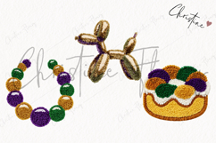 Faux Latch Hook Mardi Gras Clipart | Mardi Gras PNG Product Image 3