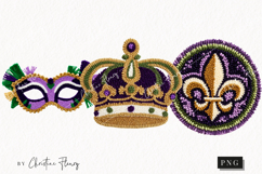 Faux Latch Hook Mardi Gras Clipart | Mardi Gras PNG Product Image 1