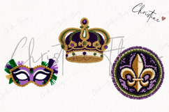 Faux Latch Hook Mardi Gras Clipart | Mardi Gras PNG Product Image 3