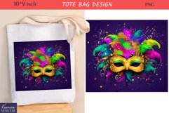 Mardi Gras Mask| Mardi Gras Carnival Tote Bag Design Product Image 1
