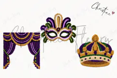 Faux Latch Hook Mardi Gras Clipart | Mardi Gras PNG Product Image 3
