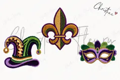 Faux Latch Hook Mardi Gras Clipart | Mardi Gras PNG Product Image 3