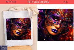 Mardi Gras Mask| Mardi Gras Carnival Tote Bag Design Product Image 1
