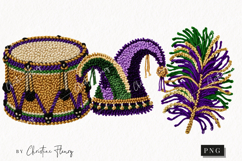 Faux Latch Hook Mardi Gras Clipart | Mardi Gras PNG Product Image 1