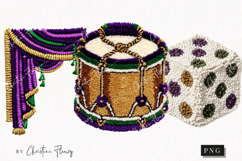 Faux Latch Hook Mardi Gras Clipart | Mardi Gras PNG Product Image 1