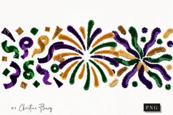 Faux Latch Hook Mardi Gras Clipart | Mardi Gras PNG Product Image 1