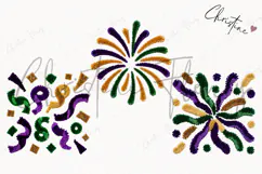 Faux Latch Hook Mardi Gras Clipart | Mardi Gras PNG Product Image 3