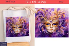Mardi Gras Mask| Mardi Gras Carnival Tote Bag Design Product Image 1