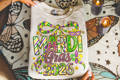 Mardi Gras 2026 PNG Sublimation, Fleur De Lis PNG, King Cake Product Image 3