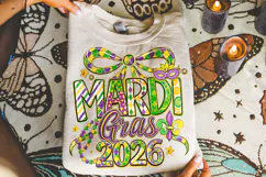 Mardi Gras 2026 PNG Sublimation, Fleur De Lis PNG, King Cake Product Image 3