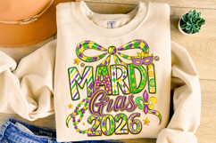 Mardi Gras 2026 PNG Sublimation, Fleur De Lis PNG, King Cake Product Image 4