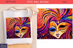 Mardi Gras Mask| Mardi Gras Carnival Tote Bag Design Product Image 1