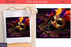 Mardi Gras Mask| Mardi Gras Carnival Tote Bag Design Product Image 1