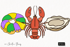 Doodle Mardi Gras Clipart | Mardi Gras PNG Product Image 1