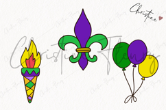 Doodle Mardi Gras Clipart | Mardi Gras PNG Product Image 3
