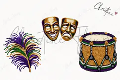 Faux Latch Hook Mardi Gras Clipart | Mardi Gras PNG Product Image 3