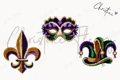 Faux Latch Hook Mardi Gras Clipart | Mardi Gras PNG Product Image 3
