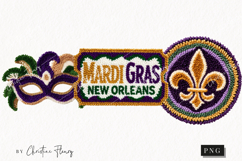 Faux Latch Hook Mardi Gras Clipart | Mardi Gras PNG Product Image 1