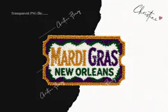 Faux Latch Hook Mardi Gras Clipart | Mardi Gras PNG Product Image 2