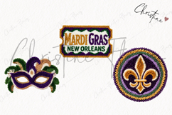 Faux Latch Hook Mardi Gras Clipart | Mardi Gras PNG Product Image 3