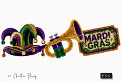 Faux Latch Hook Mardi Gras Clipart | Mardi Gras PNG Product Image 1