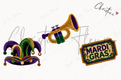 Faux Latch Hook Mardi Gras Clipart | Mardi Gras PNG Product Image 3