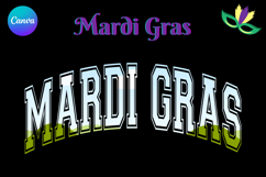Mardi Gras Canva Frame Fleur De Lis Varsity Sport Add Photo Product Image 1