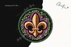 Faux Latch Hook Mardi Gras Clipart | Mardi Gras PNG Product Image 2