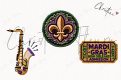 Faux Latch Hook Mardi Gras Clipart | Mardi Gras PNG Product Image 3