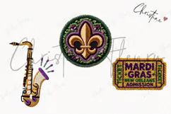 Faux Latch Hook Mardi Gras Clipart | Mardi Gras PNG Product Image 3