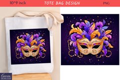 Mardi Gras Mask| Mardi Gras Carnival Tote Bag Design Product Image 1