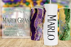 Mardi Gras Tumbler, Agate Marble 20oz Tumbler, Add Your Own Product Image 1