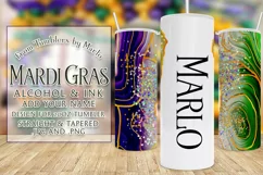 Mardi Gras Tumbler, Purple Green Marble 20oz Tumbler Design Product Image 1