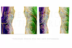 Mardi Gras Tumbler, Purple Green Marble 20oz Tumbler Design Product Image 2