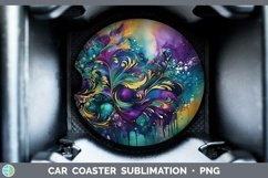 GorgeousMardi Gras Car Coaster design.