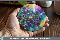 GorgeousMardi Gras Round Coaster design.