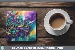 GorgeousMardi Gras Square Coaster design.