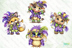 Mardi Gras Animal Sublimation Clipart Product Image 1
