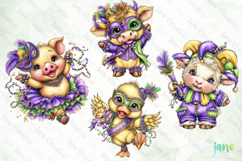 Mardi Gras Animal Sublimation Clipart Product Image 1