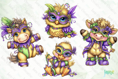 Mardi Gras Animal Sublimation Clipart Product Image 1