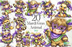 Mardi Gras Animal Sblimation Clipart Product Image 1
