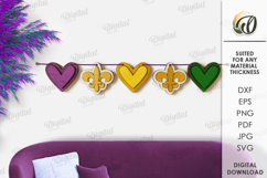 Mardi Gras Banner Laser Cut. Mardi Gras Wall Decor SVG Product Image 1