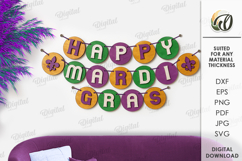Mardi Gras Banners Bundle Lasercut.Mardi Gras Wall Decor SVG Product Image 10
