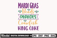 Mardi Gras beads parades crawfish king cake SVG Cuts File Product Image 1