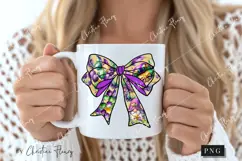 Mardi Gras Coquette Bow PNG, Mardi Gras PNG Product Image 2